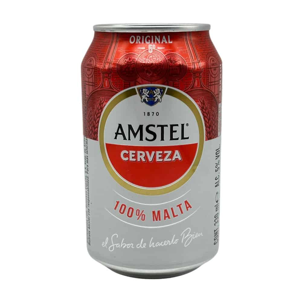 Dose Amstel Cerveza 0,33 l, spanische Bierdose mit 100% Malta, ideal für erfrischende Momente.