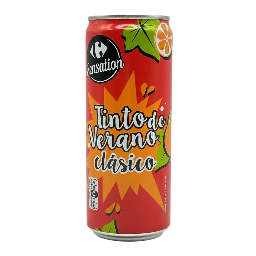 Erfrischende 0,33 l Dose Tinto de Verano, perfekt für den Sommer, mit fruchtigem Geschmack und spanischer Qualität, ideal für heiße Tage.