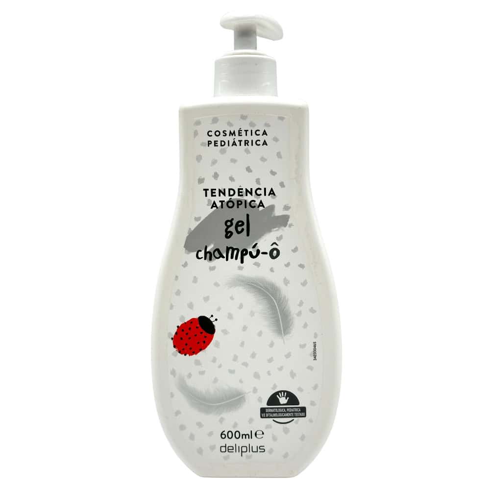 Sanfter Baby-Gel-Shampoo für atopische Haut, 600 ml, ideal für empfindliche Kinderhaut, mit beruhigender Formel gegen Trockenheit und Reizungen.