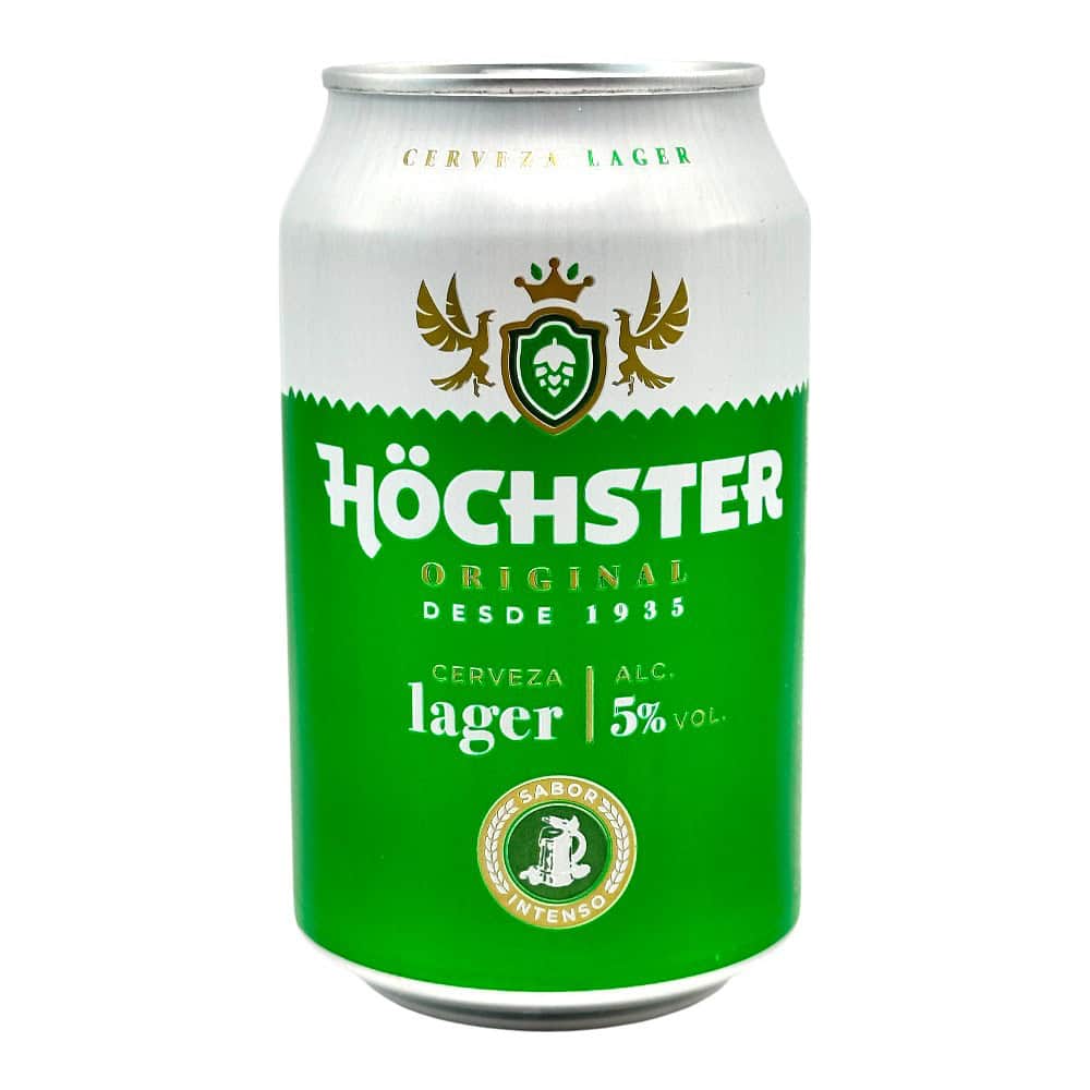 Höchster Original Lager Bierdose, spanische Premium-Lager mit 5% Alkohol, seit 1935 hergestellt, ideal für Bierliebhaber, frischer Geschmack, traditionell gebraut, perfekt für gesellige Anlässe und Ge.