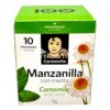 Hochwertige Manzanilla-Kräutertees mit Minze, direkt aus Spanien, ideal für entspannende Momente und natürliche Gesundheit, 10 Teebeutel pro Packung.
