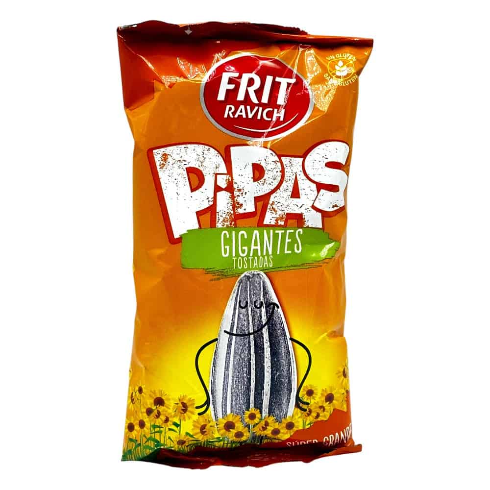 Knackige, große geröstete Sonnenblumenkerne in einer bunten Verpackung, ideal als Snack, direkt aus Spanien, Mareni-Qualität, perfekt für unterwegs und zwischendurch.