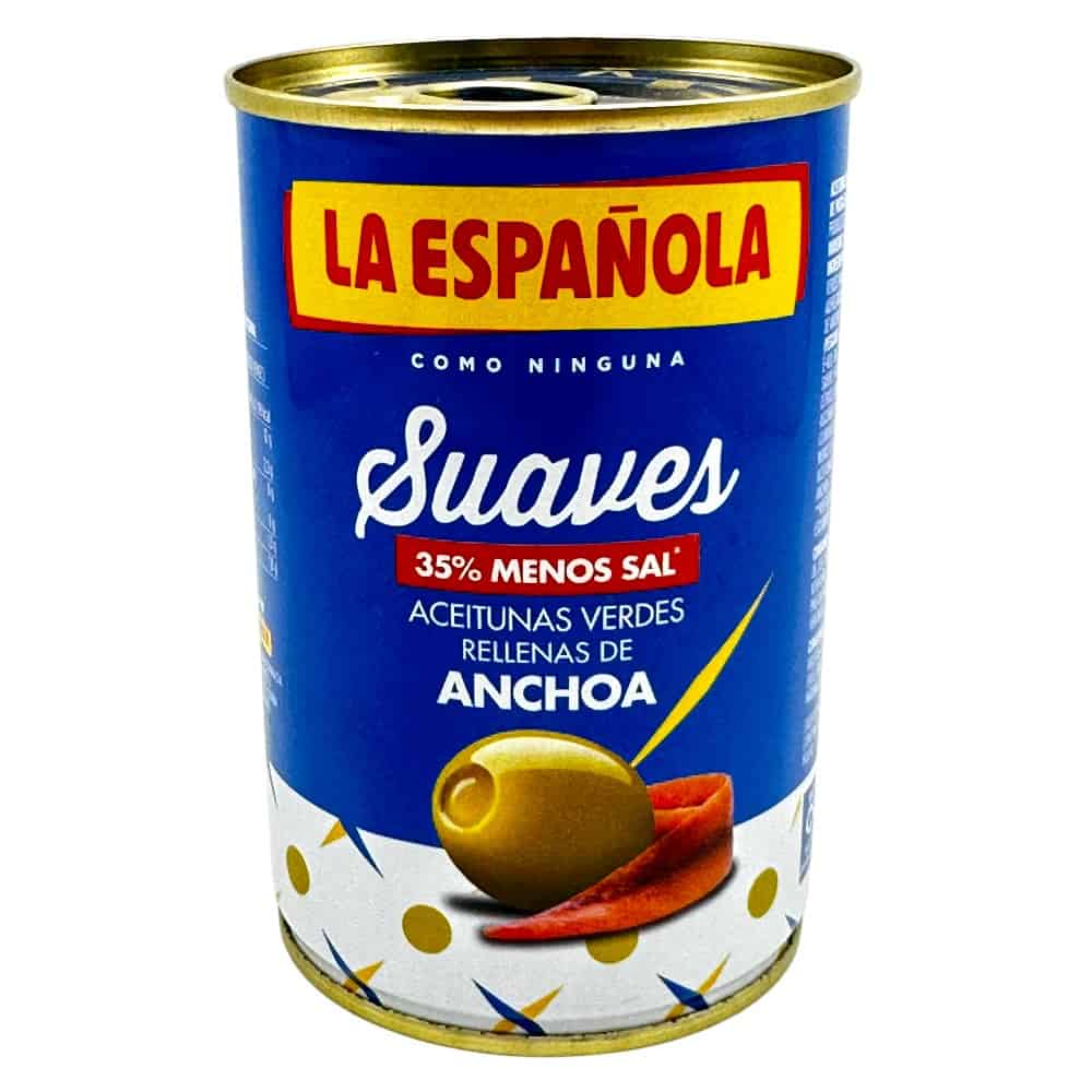 Knoblauch-Olivenpaste in Dosen, spanische Delikatesse, ideal für Tapas und Antipasti, direkt aus Spanien, hochwertige Qualität, perfekt für mediterrane Küche, mariniertes Produkt, La Española Mar.