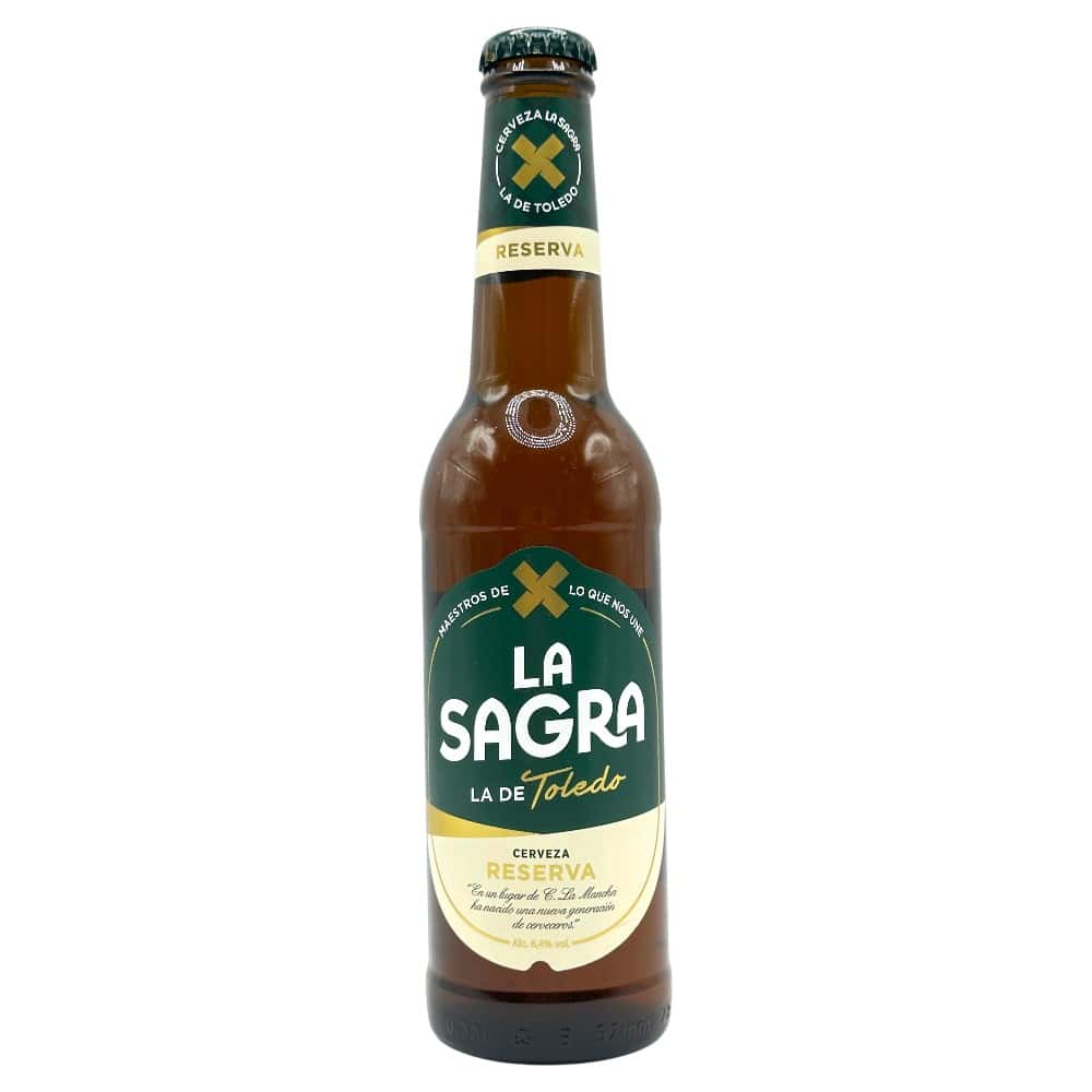 Erkunden Sie die spanische Craft-Bierflasche La Sagra Reserva, direkt aus Toledo, mit hochwertigem Geschmack und traditioneller Braukunst. Perfekt für Bierliebhaber und Genießer.