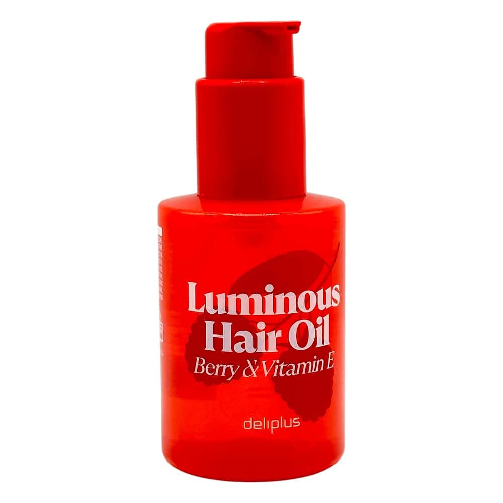 Mareni Luminous Hair Oil mit Beeren und Vitamin E in rotem Flakon, ideal für gepflegtes Haar.