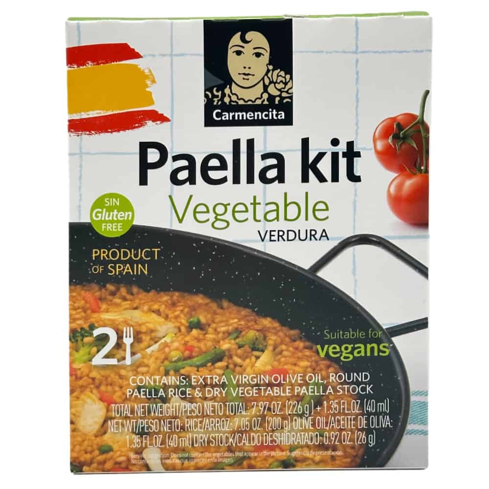 Mareni Paella Kit Gemüse, vegan, glutenfrei, spanische Spezialität, 2 Portionen, mit Olivenöl, ideal für Gemüse-Paella, 266 g.
