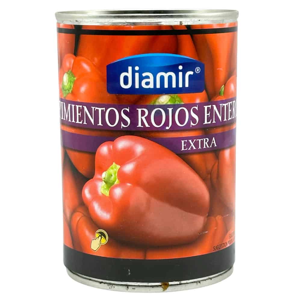 Dosen mit ganzen roten Paprika, Marke Diamir, für Kochrezepte, 250g, spanische Qualität.