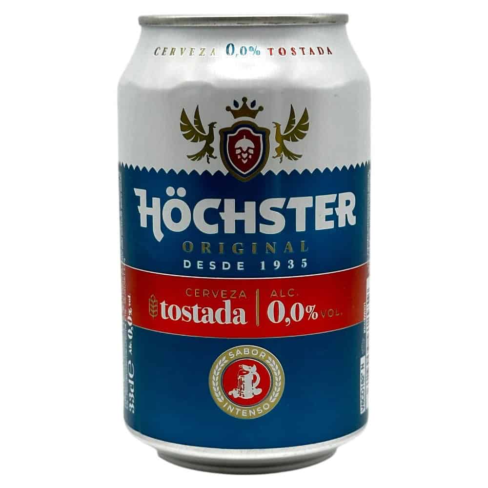 Höchster Original alkoholfreie Tostada Dose 0,33 l, spanisches Bier, 0,0% Alkohol, erfrischend und perfekt für alkoholfreie Genussmomente.