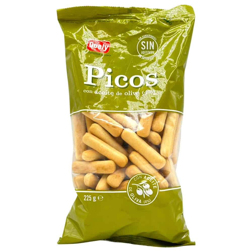Mareni Picos mit Olivenöl, spanischer Snack aus Mallorca, 225 g, in grüner Verpackung.