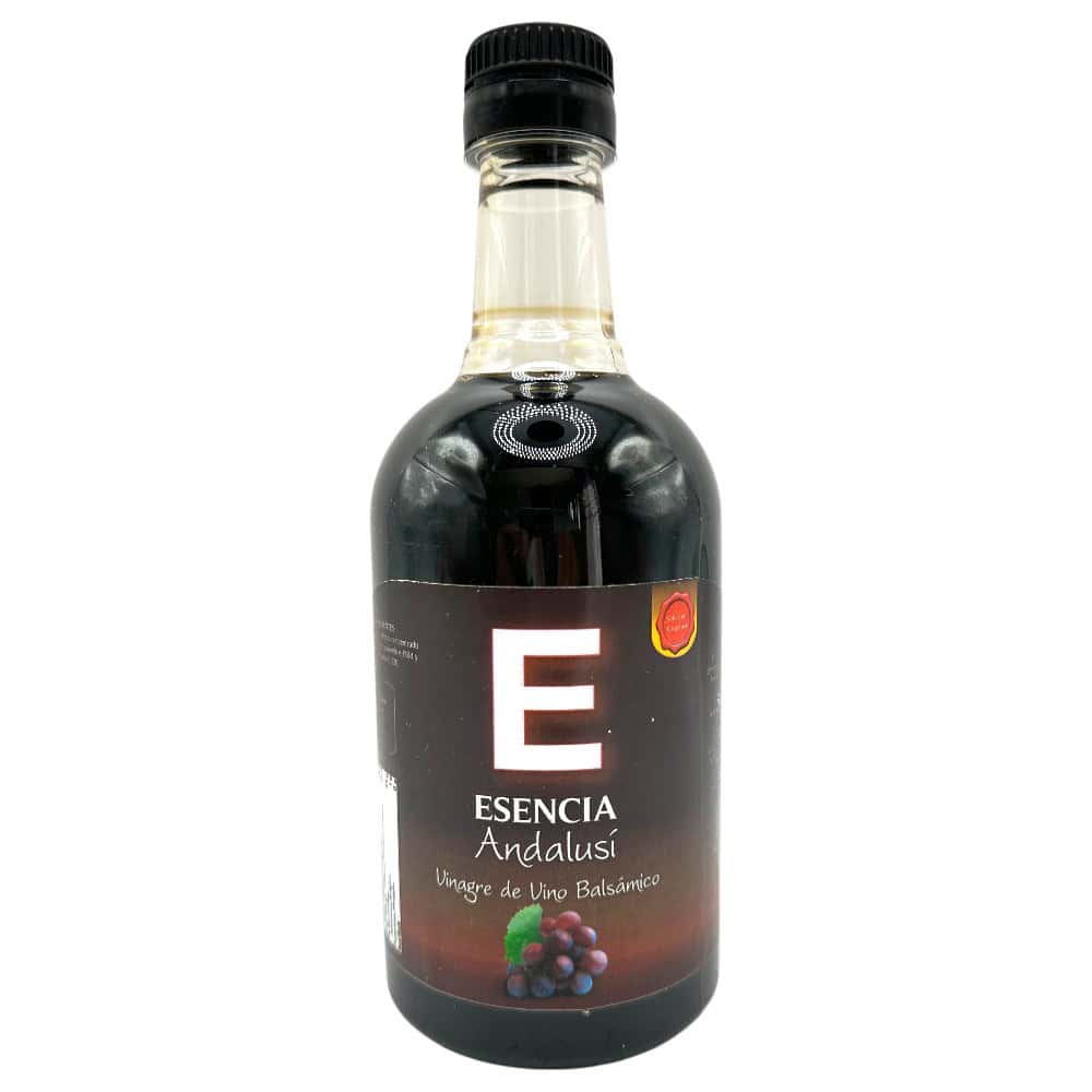 Mareni Esencia Andalusi Balsamico-Weinessig aus Spanien, 500 ml Flasche mit schwarzem Verschluss.