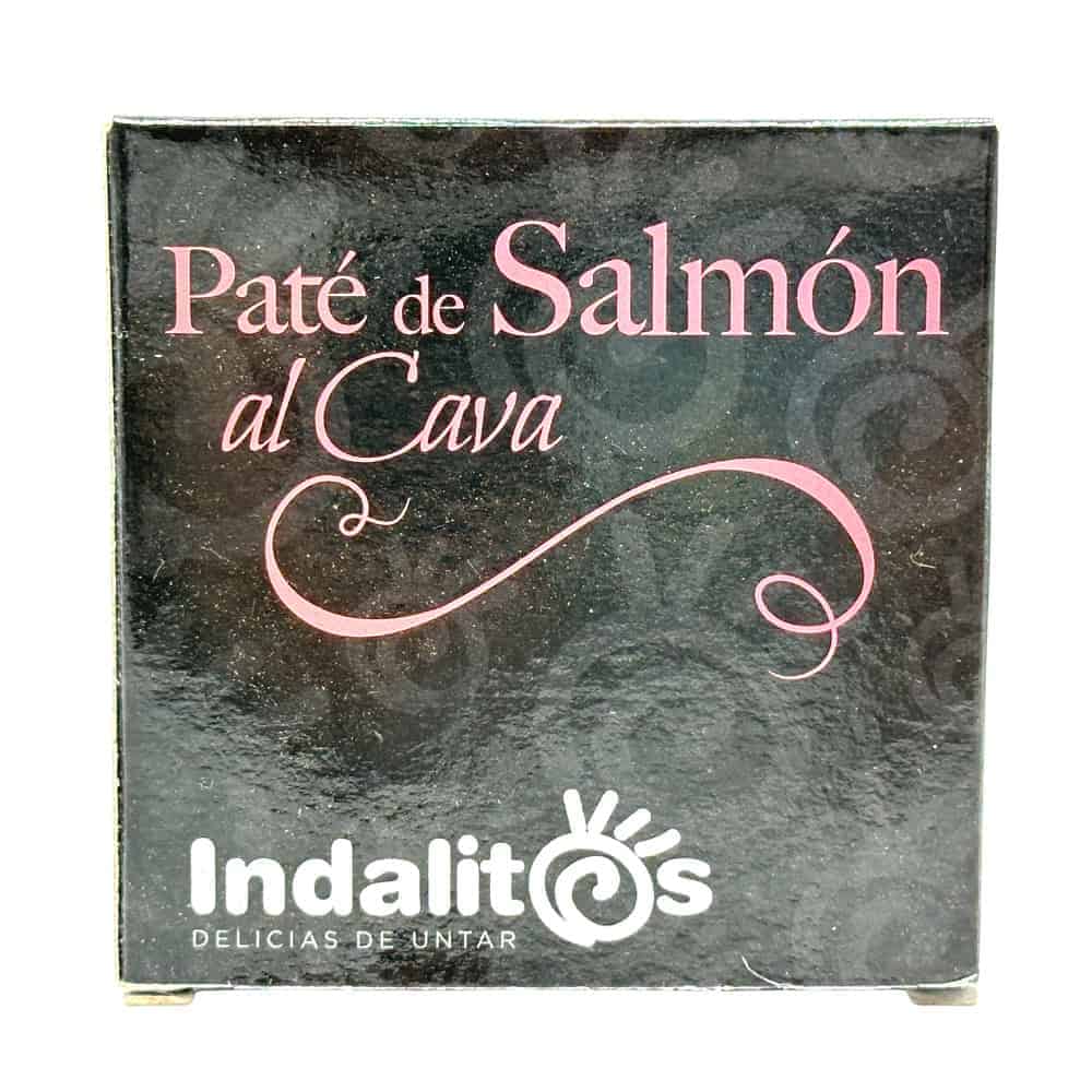 Mareni Paté de Salmón al Cava Verpackung mit schwarzem Hintergrund und pinker Schrift.