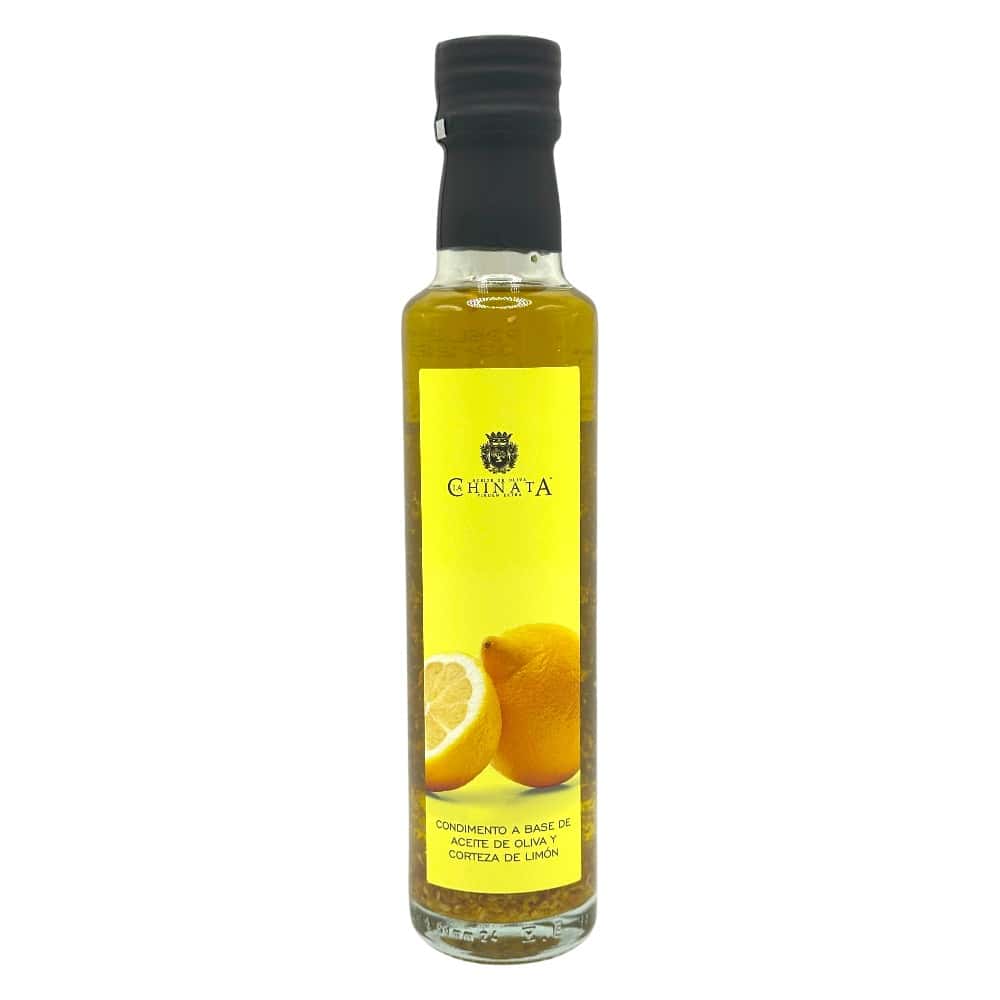 Mareni Zitronenöl mit Zitronenschale, ideal für mediterrane Gerichte und Salate, 250 ml Flasche.