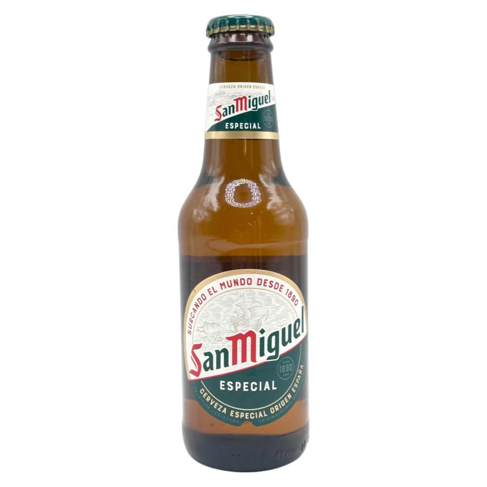 San Miguel Especial Flasche 0,25 l, spanisches Bier, ideal für Erfrischung und Genuss.