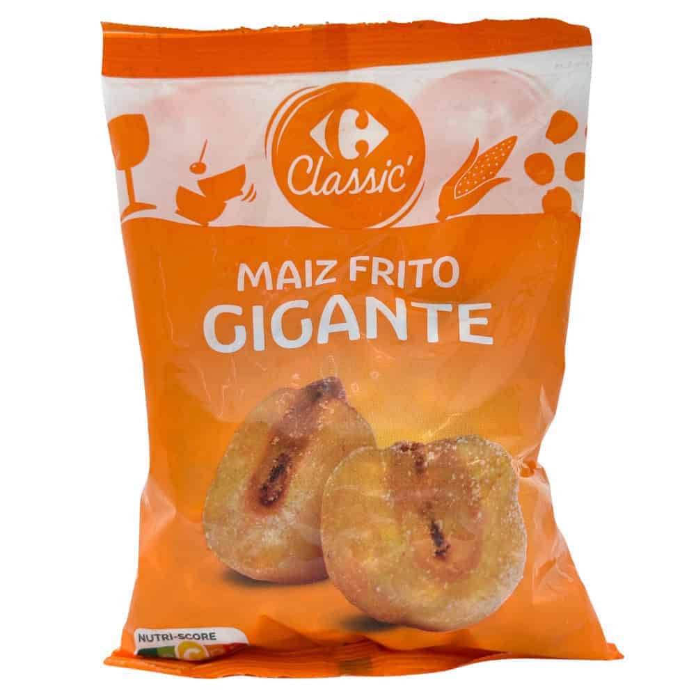 Große spanische Maisfritte aus Mareni, ideal als Snack, knusprig und goldbraun, 200g Packung.