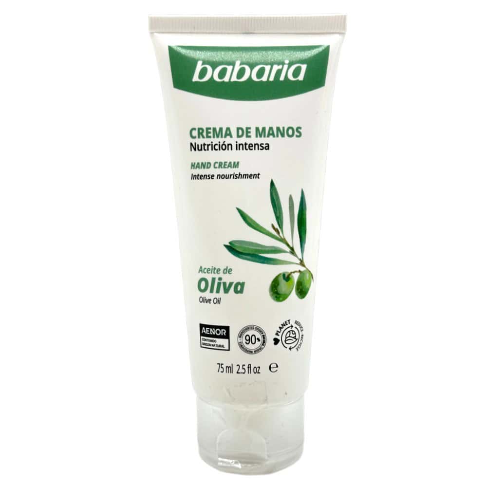 Babaria Handcreme mit Olivenöl, 75 ml, für intensive Pflege und Feuchtigkeit der Hände.