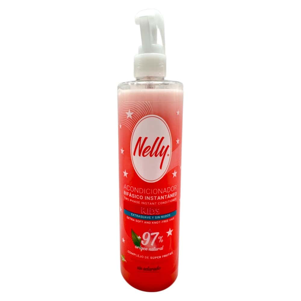 Nelly Zweiphasiger Conditioner für Kinder, 400 ml, mit natürlicher Formel, ideal für weiches, kämmbares Haar.