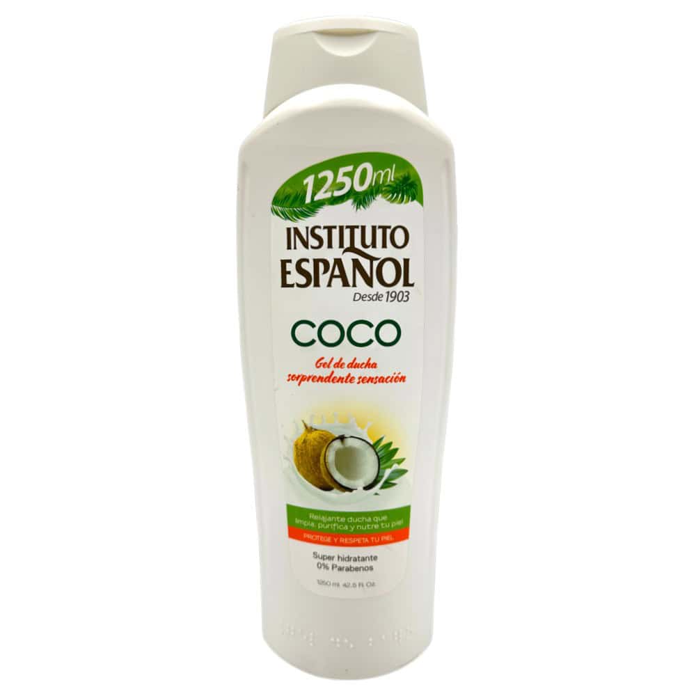 Instituto Español Kokosnuss-Duschgel 1250 ml, feuchtigkeitsspendend und erfrischend.