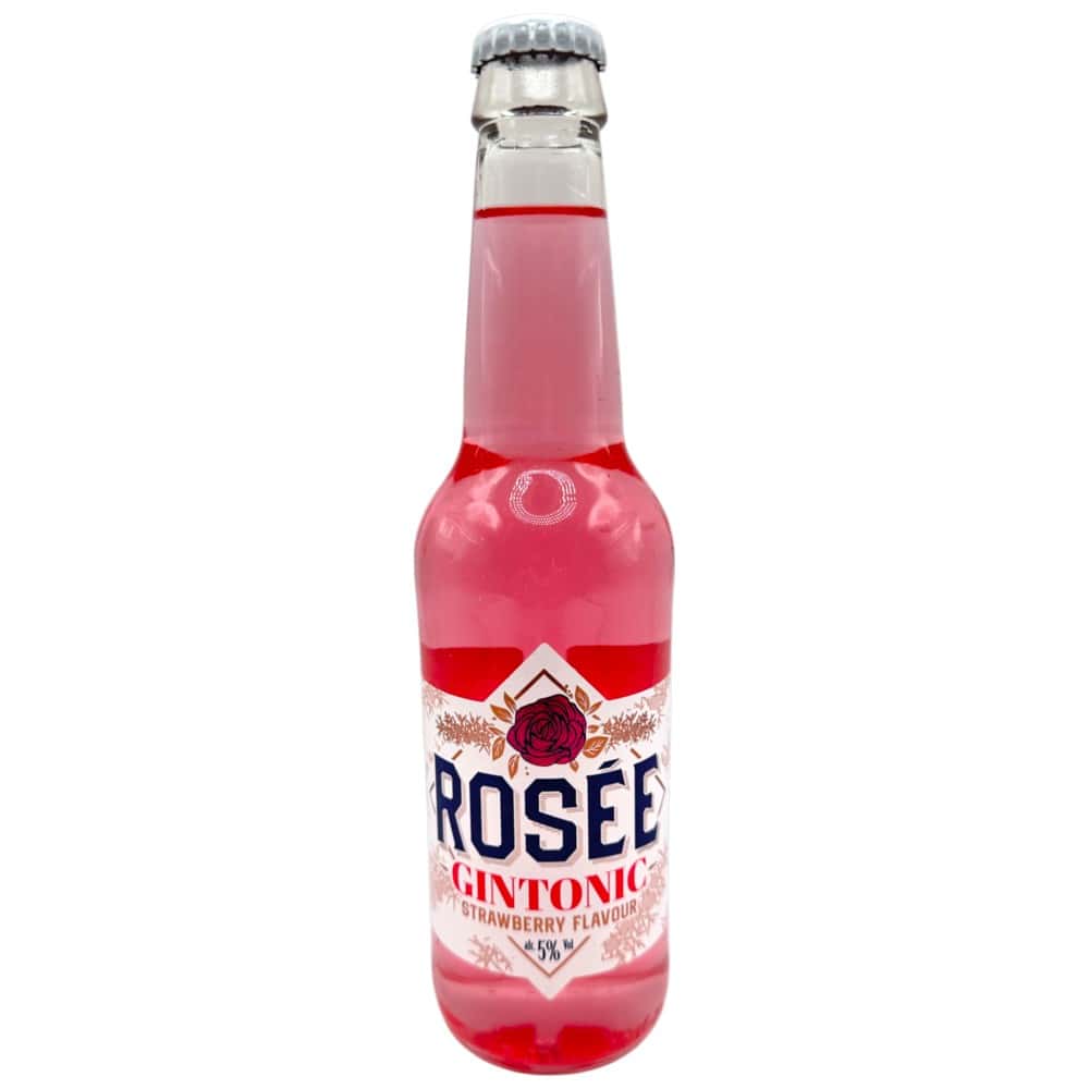 Mareni Rosée Gintonic mit Erdbeeraroma, 0,33 l Flasche, erfrischendes Getränk aus Spanien.