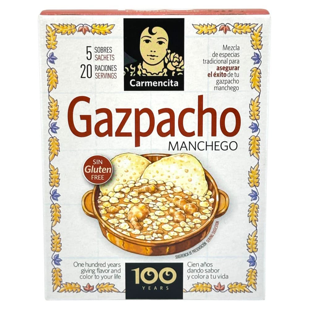Mareni Gazpacho Manchego Gewürzmischung, glutenfrei, 5 Beutel für 20 Portionen, traditionelle spanische Spezialität.