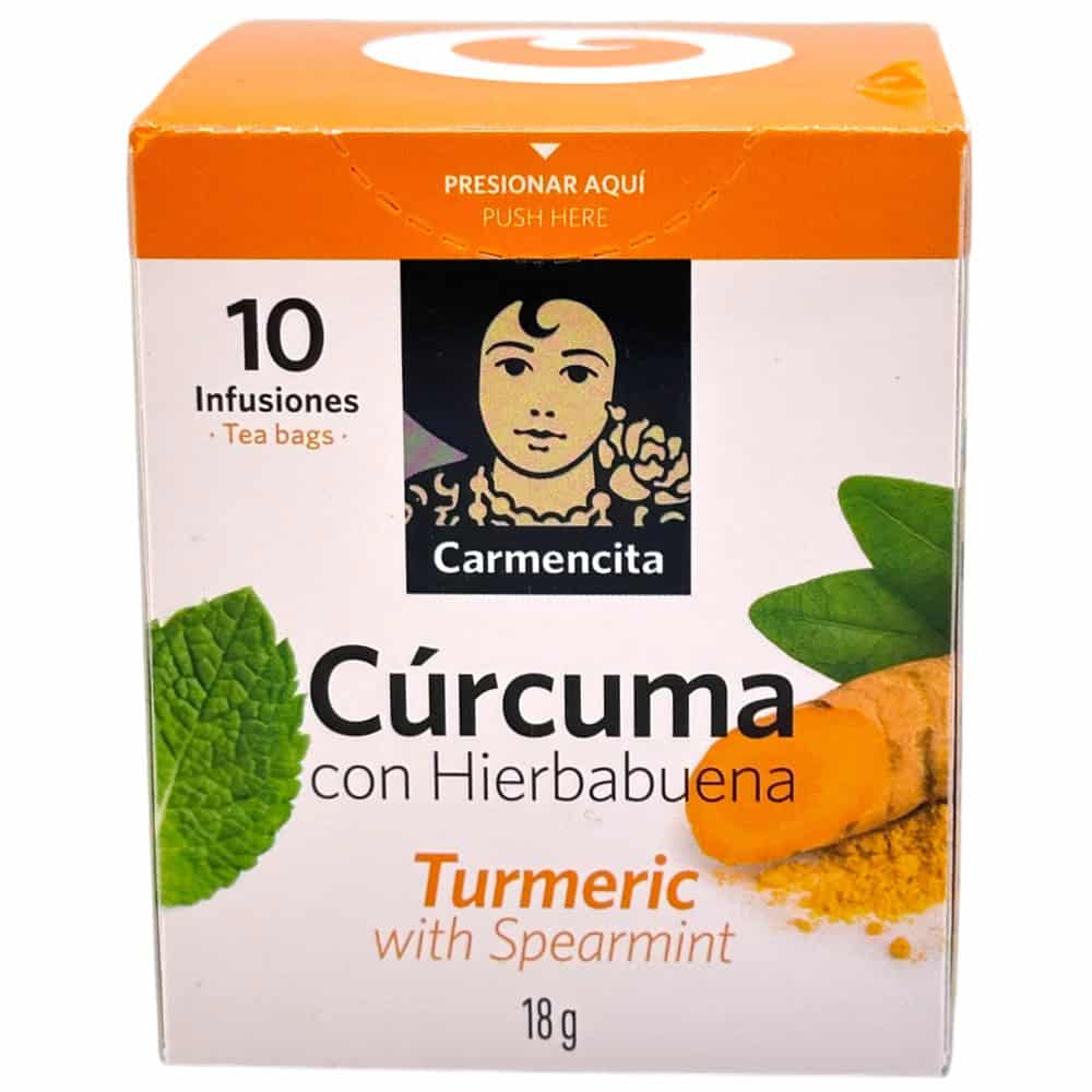 Mareni Kurkuma mit Minze, 18 g, 10 Teebeutel, spanische Qualität, aromatisch und gesund.