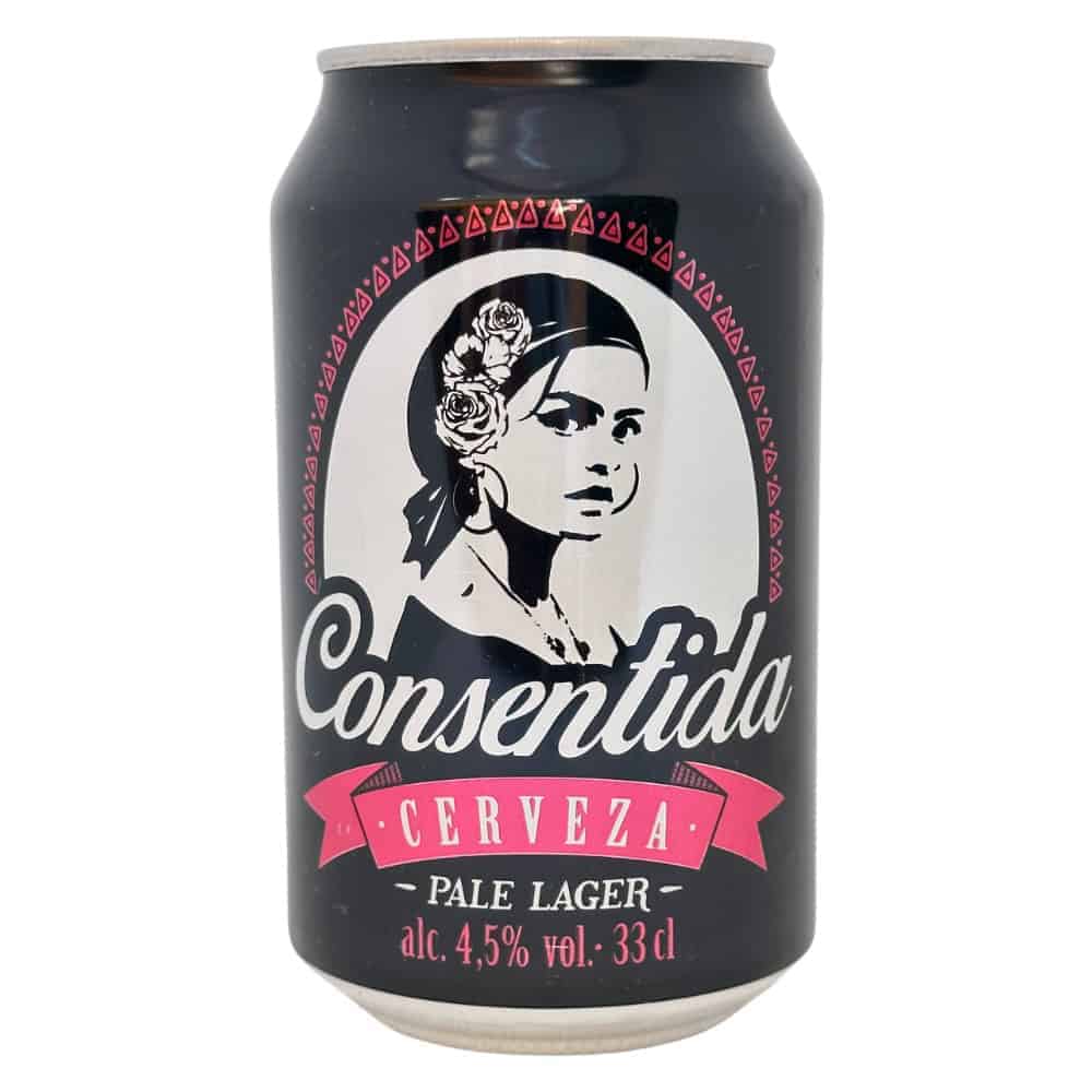 Dosenbier Consentida Pale Lager aus Spanien mit feministischem Design und 4,5% Alkohol.