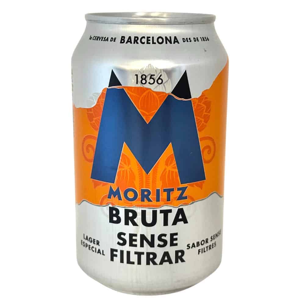 Mareni Moritz Bruta Sense Filtrar Getränkedose aus Spanien, orange-blau Design, 0,33 l, MHD 07/2026.