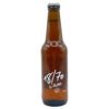 Mareni 18/70 La Rubia Bierflasche 0,33 l, spanisches Craft Beer, handgefertigt, mit weißem Etikett und silberner Flaschenkappe.