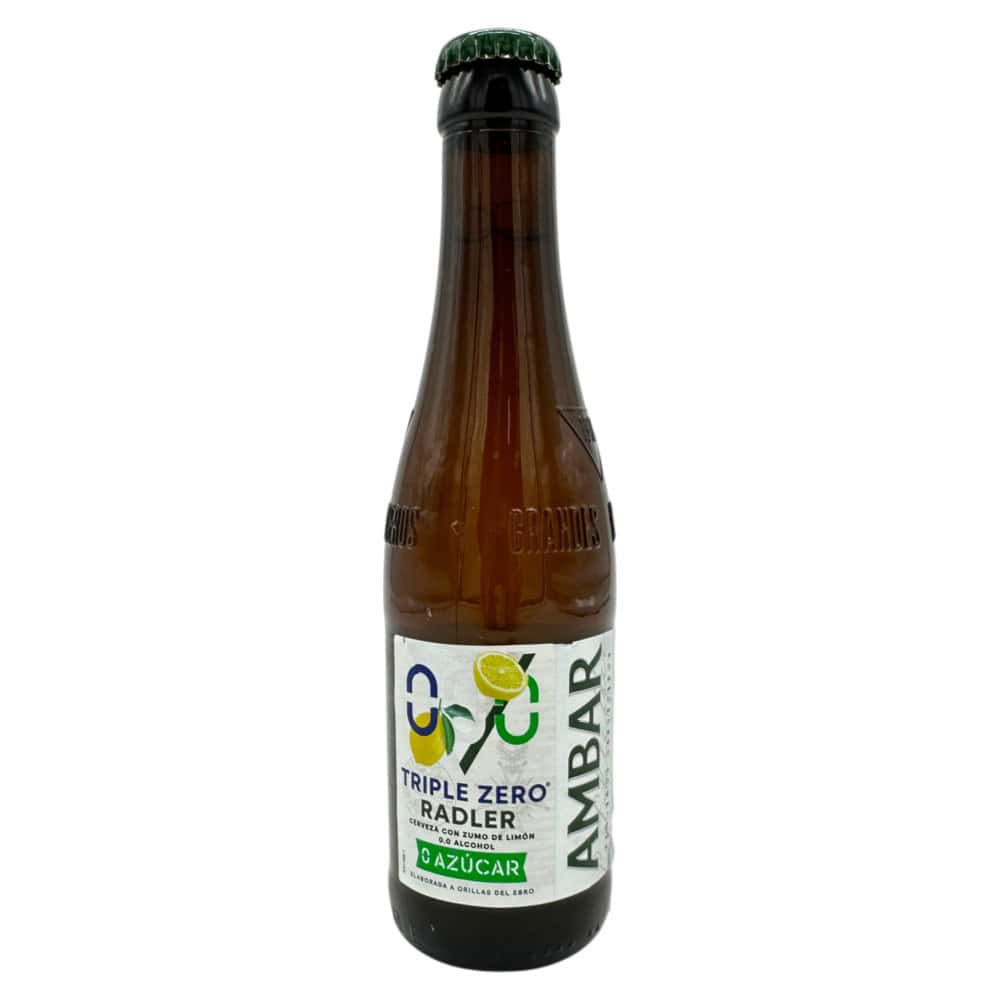 Mareni Ambar Triple Zero Radler Flasche 0,25 l mit Zitronen- und Limettengeschmack, aus Spanien.