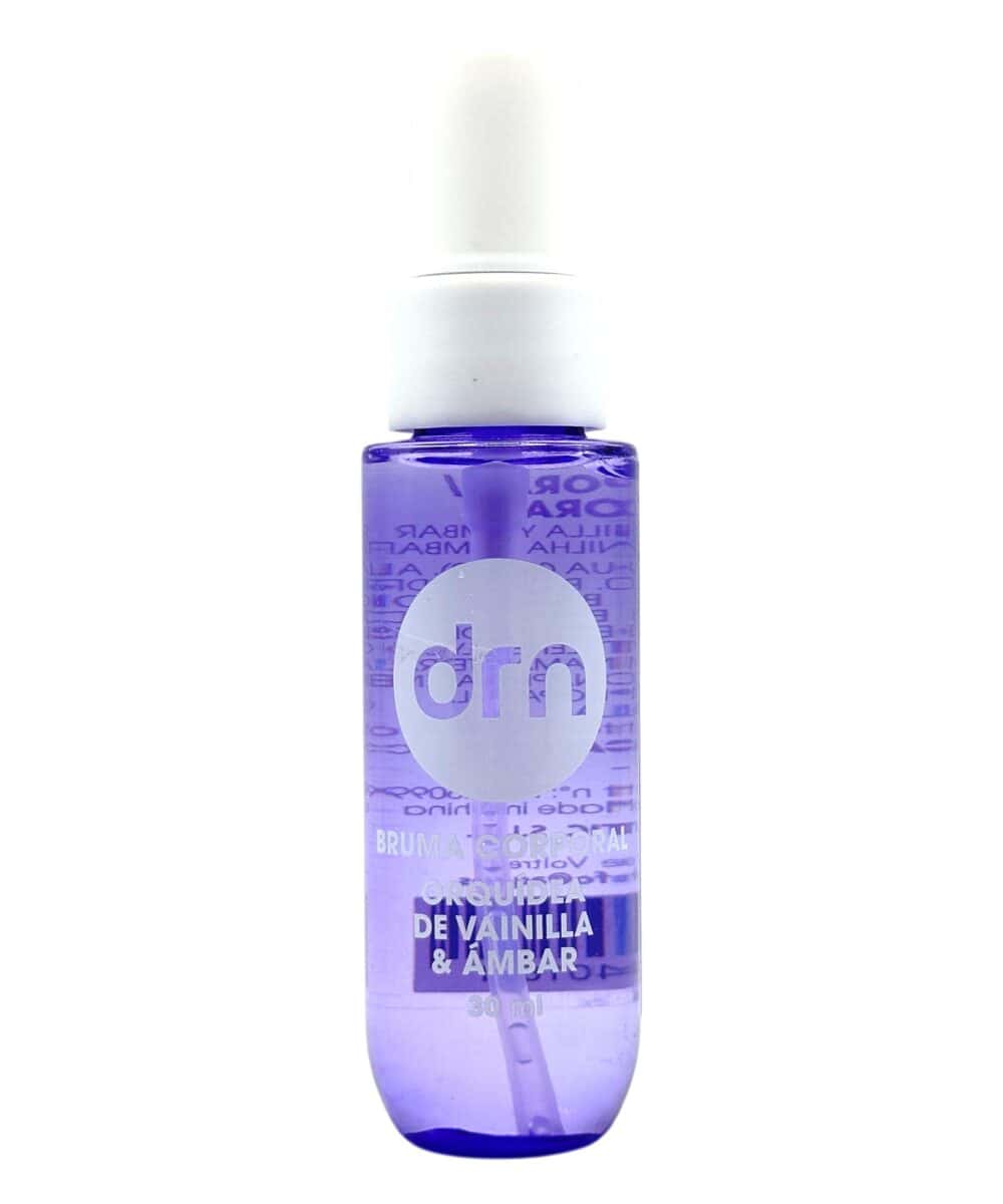 Mareni Body Mist mit Vanille- und Amber-Duft, 30 ml, in einer transparenten Flasche mit weißem Sprühkopf.