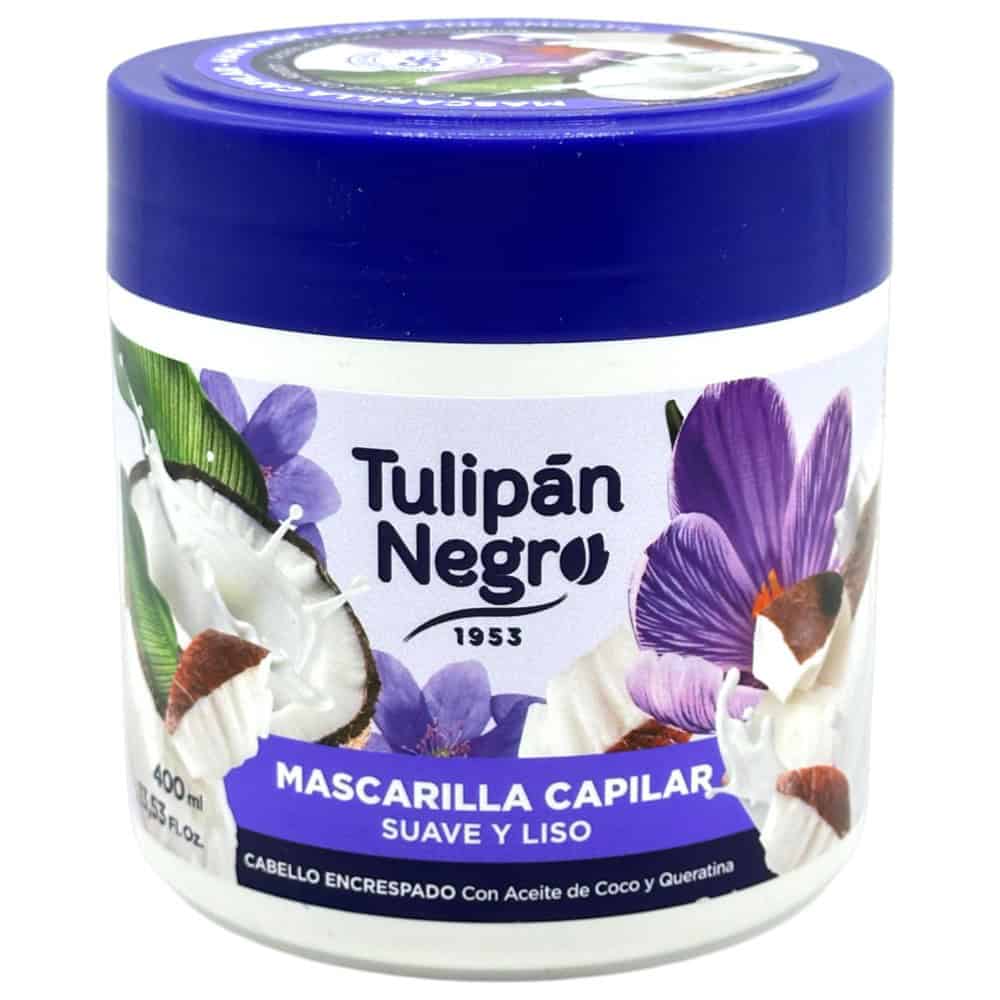 Mareni Tulipán Negro Haarmaske für glattes, weiches Haar, 400 ml, mit Kokos- und Queratina-Öl, ideal für geschmeidiges Haar.