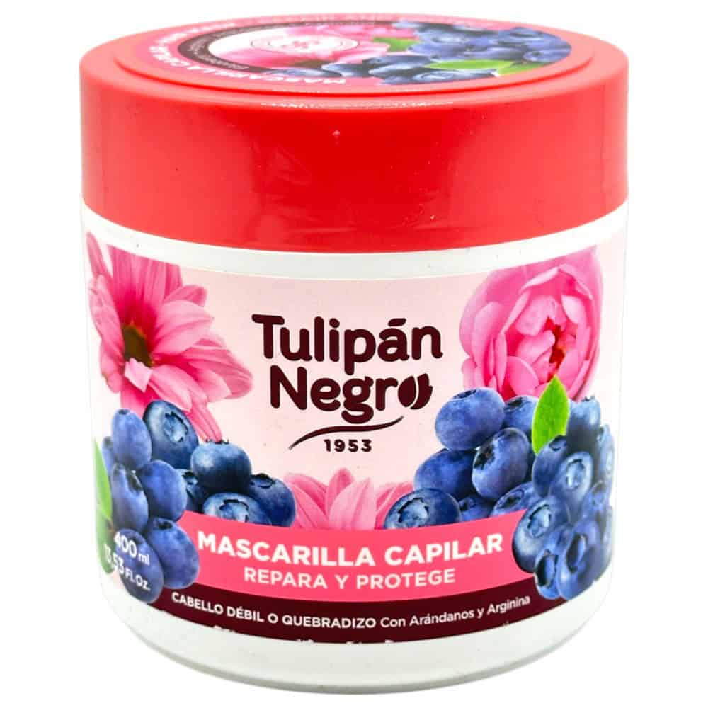 Mareni Tulipán Negro Haarmaske mit Heidelbeeren und Blumen, repariert und schützt trockenes, brüchiges Haar, 400 ml.