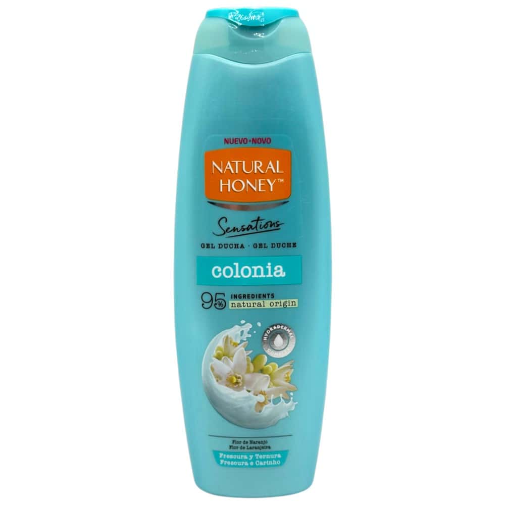Mareni Natural Honey Sensations Colonia Duschgel in blauer Flasche mit Vanille- und Honignoten.