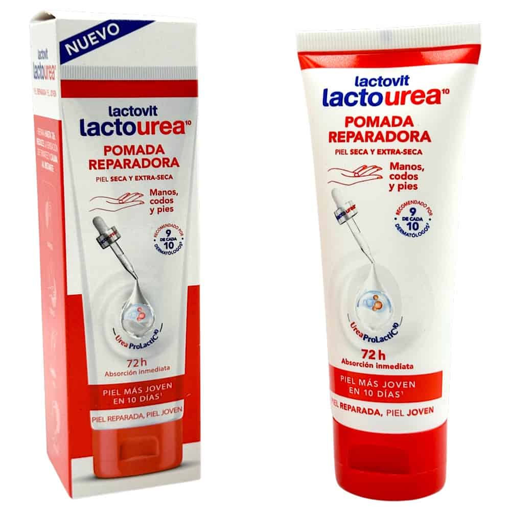 Lactovit Lactourea Reparierende Salbe für trockene Haut, 75 ml, mit sofortiger 72-Stunden-Absorption, ideal für Hände, Füße und Körper.