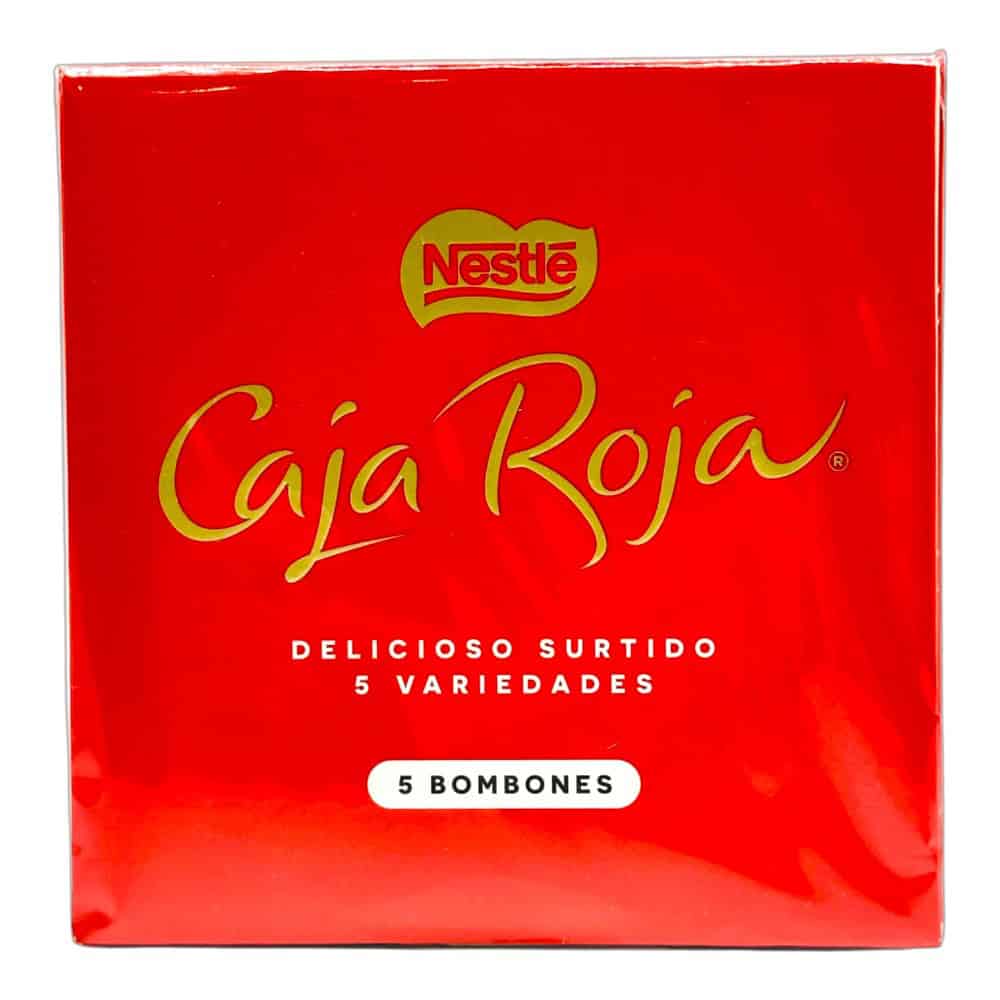 Nestlé Caja Roja Pralinen-Box mit 5 Sorten, spanische Schokoladenleckereien, 43 g.