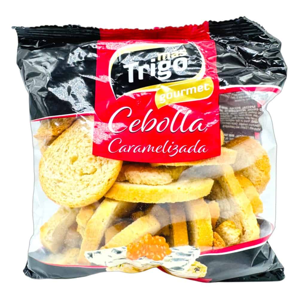 Spanische Tostadas mit karamellisierter Zwiebel, ideal für Gourmet-Snacks, 120 g, von Mareni.