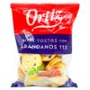 Ortiz Mini Tostas mit Arándanos 11% in roter und blauer Verpackung, ideal für Snacks und Aperitifs.