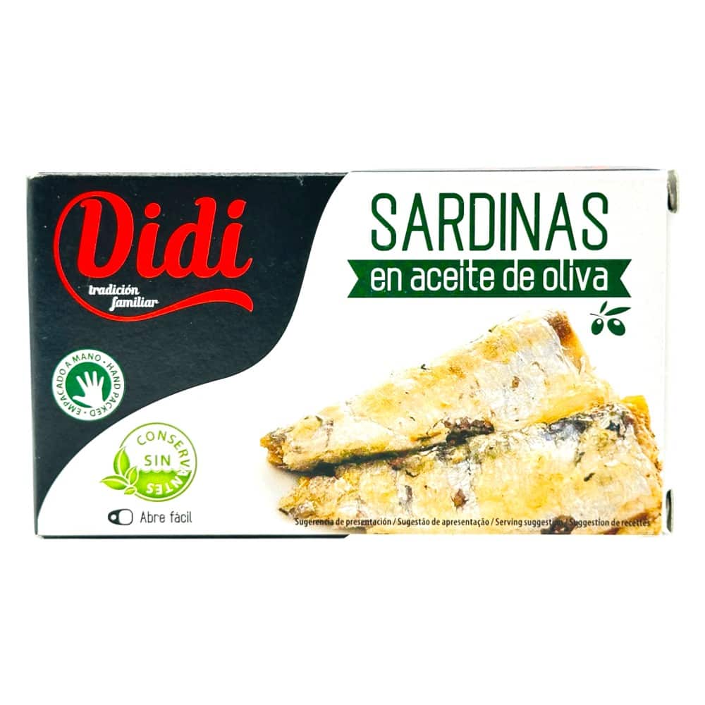Didi Sardinen in Olivenöl, 90g, spanische Sardinen in Dose, hochwertige Meeresfrüchte aus Spanien.