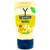 Ybarra Salsa Alioli - spanische Knoblauchsauce in 250 ml Flasche, glutenfrei, laktosefrei, ohne Konservierungsstoffe, ideal für spanische Gerichte.