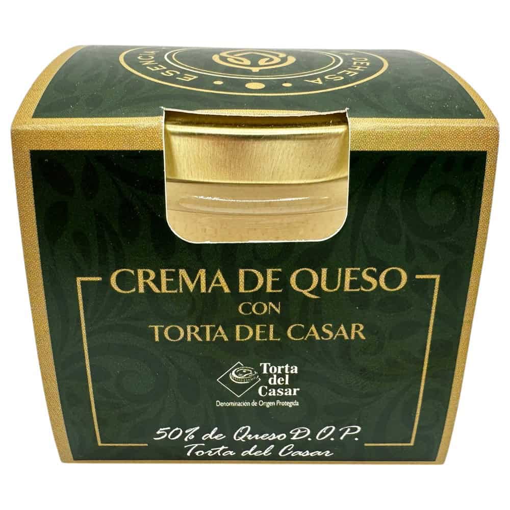 Mareni Käsecreme mit Torta del Casar, spanischer Käse aus D.O.P., in grüner Verpackung.