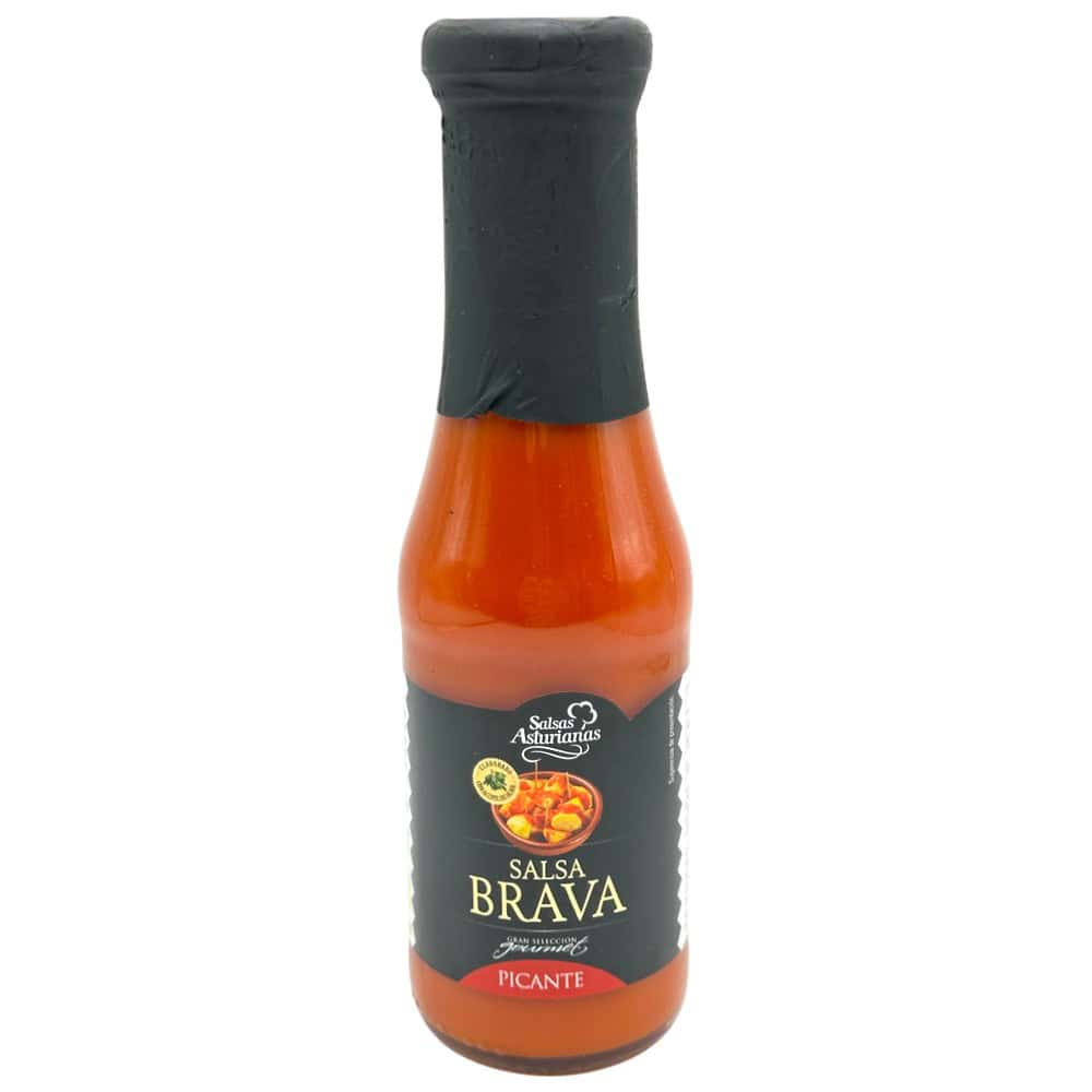 Mareni Salsa Brava Picante in kleiner Flasche, ideal für spanische Gerichte, scharfe und würzige Sauce aus Spanien.
