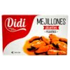 Spanische kleine pikante Miesmuscheln von Didi in einer Packung, ideal für Snacks und Gerichte.