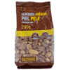 Geröstete Salzmandeln aus Spanien, 200 g, mit glutenfreiem und calciumreichem Label, in brauner Verpackung.