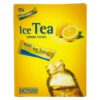 Spanische Zitronentee-Produktverpackung mit Zitronen und Teebeutel, erfrischend und ideal für Sommergetränke.