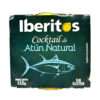 Iberitos Cocktail de Atún Natural - 115g, glutenfrei, aus Spanien, mit Fischillustration auf Verpackung.