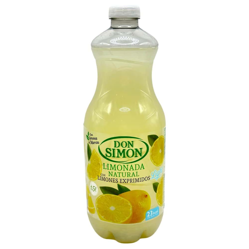 Don Simon Zitronenlimonade mit frisch gepressten Zitronen, 1,5 Liter Flasche, natürliche Limonade aus Spanien.