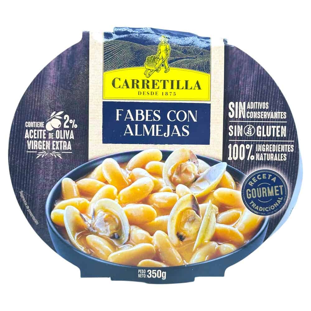Mareni Carretilla Fabes con Almejas, spanische Muscheln mit weißen Bohnen, 350g, in der Dose.
