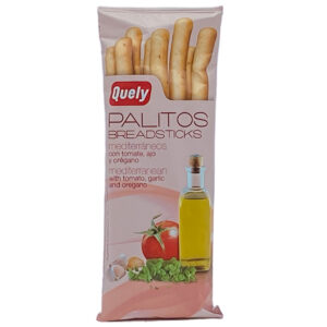 Knusprige spanische Palitos mit Tomate, Knoblauch und Oregano, direkt importiert aus Spanien, ideal als Tapas oder Snack, hochwertige mediterrane Snack aus Spanien.