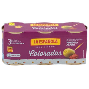 Saure eingelegte Pimientos de Pimentón Asado in Packung, spanische Spezialität, ideal für Tapas und Salate, direkt aus Spanien, La Española, 3 einzelne Dosen, kalorienarm, authentischer Geschmack.