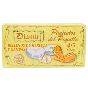 Gerolltes Fisch- und Garnelenfüllung, spanische Spezialität, bequem zubereitbar, 4-5 Stück, marinierten Geschmack, perfekte Zutat für Paella und Meeresfruchtgerichte.