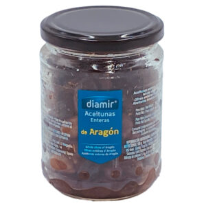 Diamir - Aceitunas Aragón – Spanische schwarze Aragón-Oliven mit Kern – 250 g